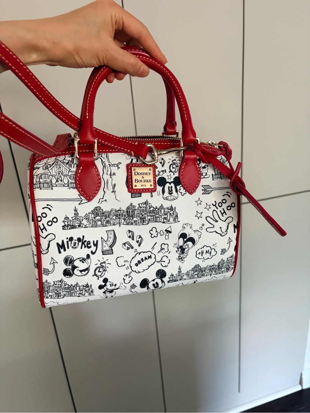 Dooney & Bourke Red Trim Disney Sketch Satchel - Picture 6 of 7